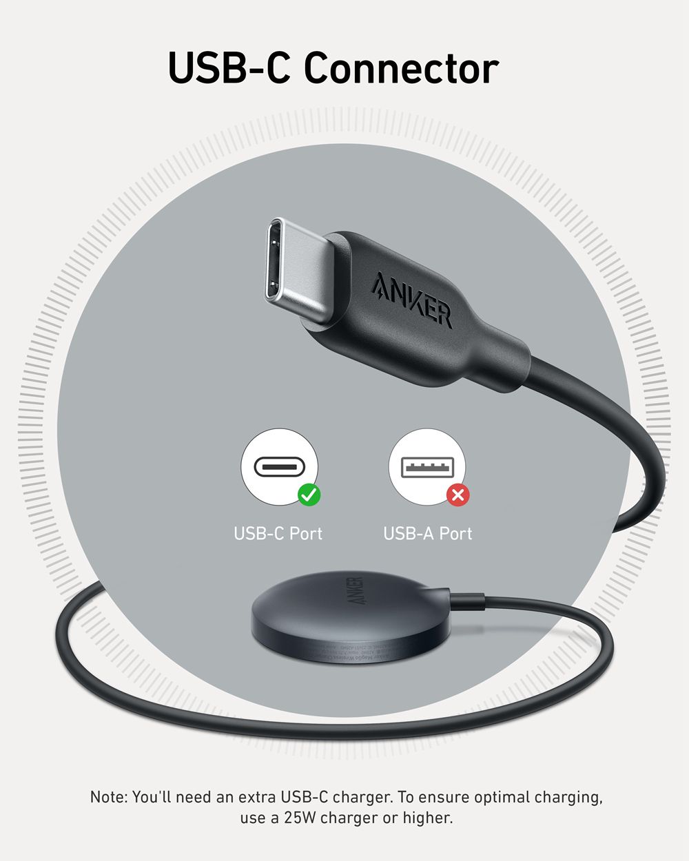 Noir Anker MagGo Wireless Charger (Pad) - MPR-9432784