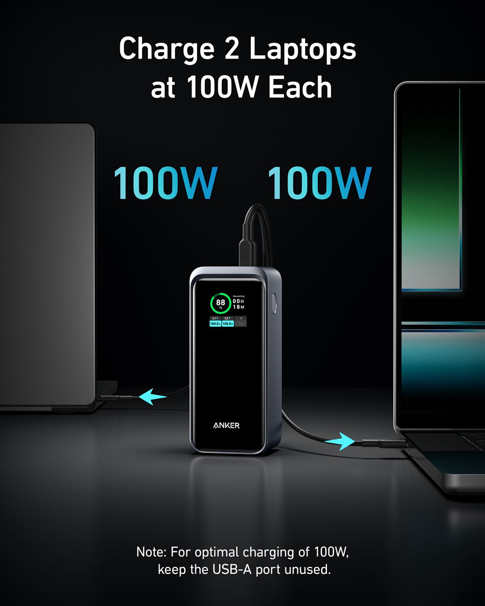 Noir Anker Prime 20000mAh Power Bank (200W) - FGX-0945923