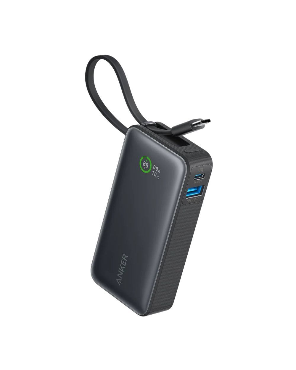 Noir Anker Nano Power Bank (30W Built-In USB-C Cable) - XSS-4343282