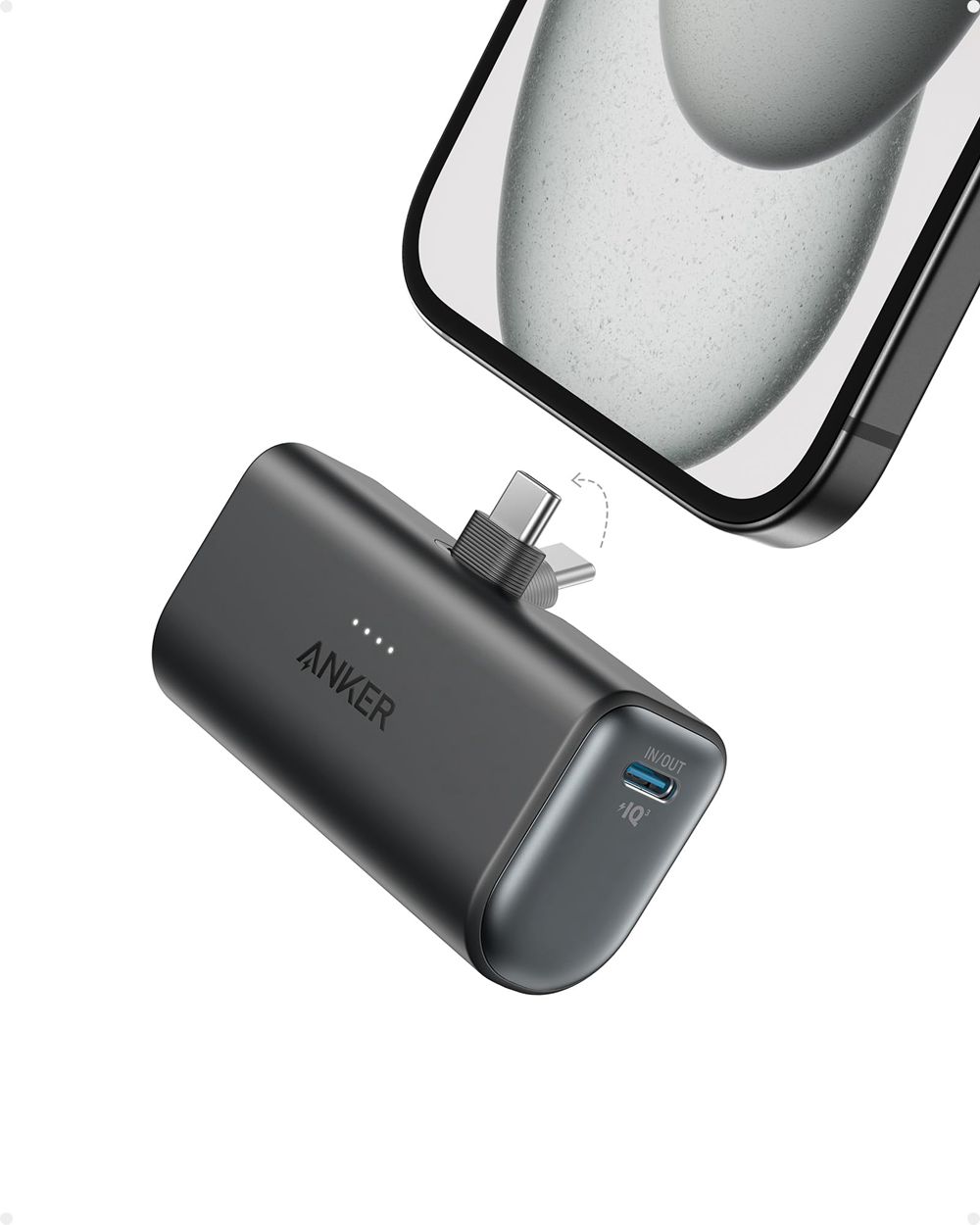 Noir Anker Nano Power Bank (22.5W Built-In USB-C Connector) - PBJ-9223281