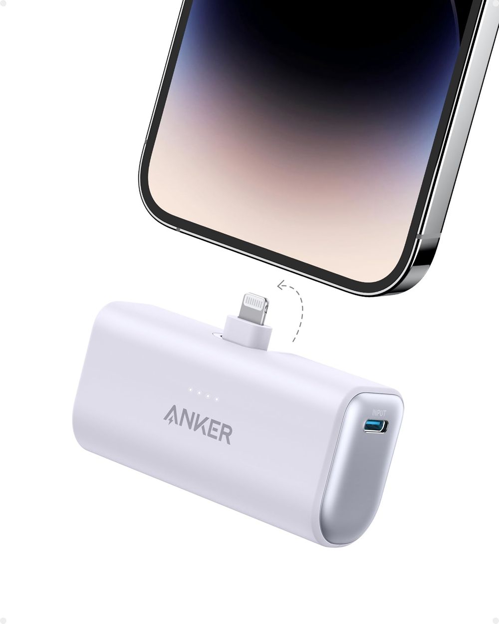 Violette Anker Nano Power Bank (12W Built-In Lightning Connector) - JHE-1106315