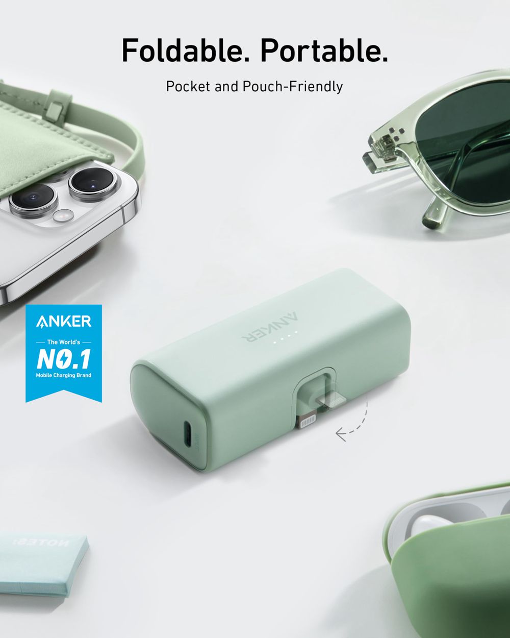 Vert Anker Nano Power Bank (12W Built-In Lightning Connector) - PAW-2913618