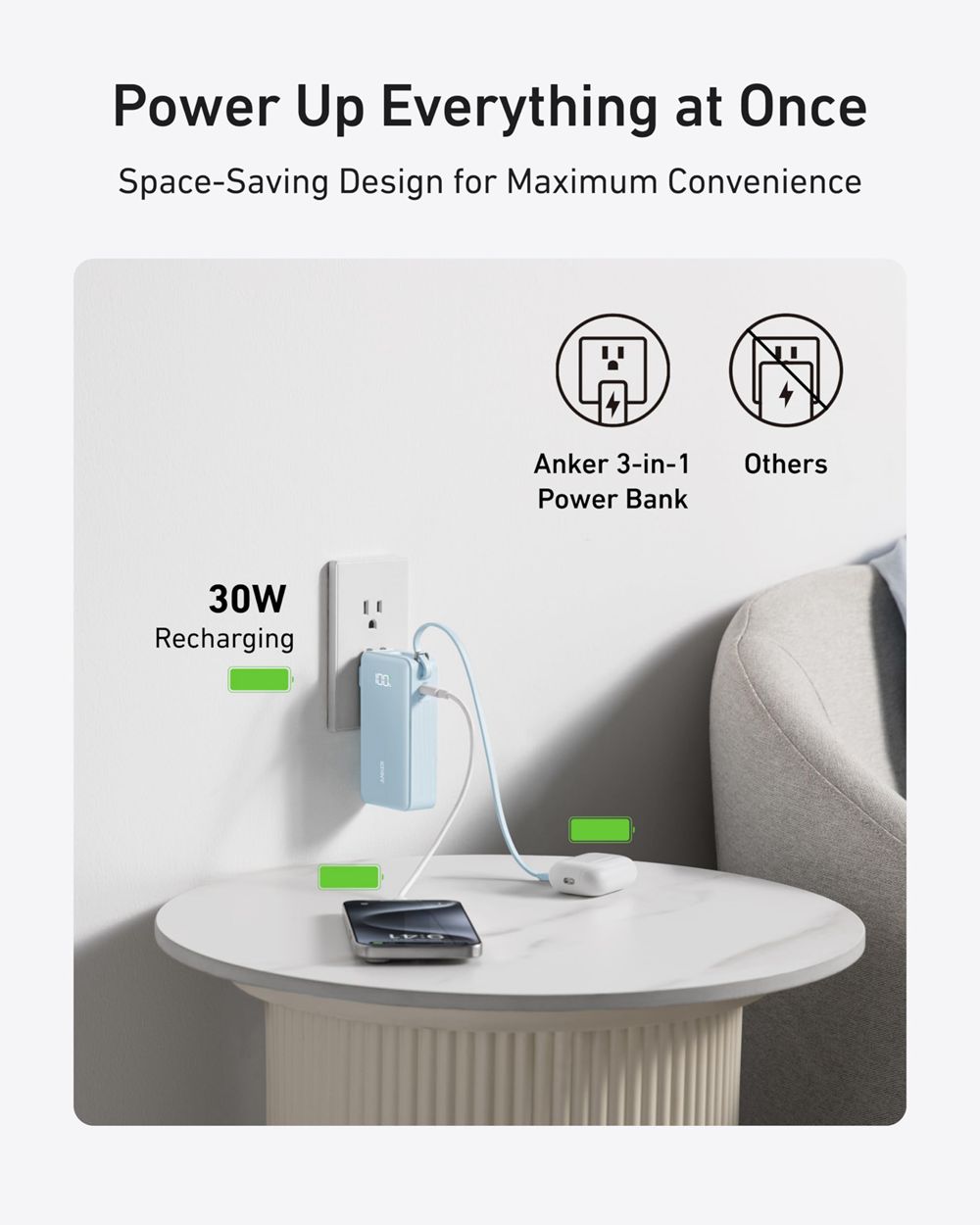 Noir Anker 335 Wireless Charger (3-in-1 Station) - ARZ-8108089