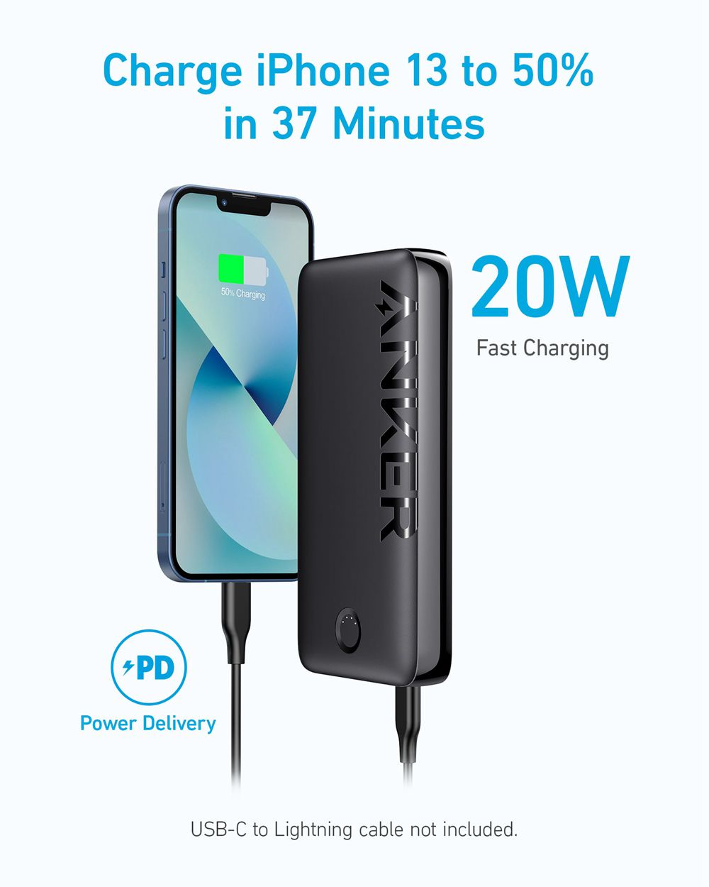 Noir Anker 335 Power Bank (PowerCore 20K) - CWH-4946701