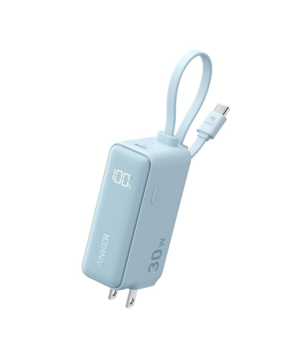 Bleu Anker 3-in-1 Power Bank (30W Fusion Built-In USB-C Cable) - DUC-3891505