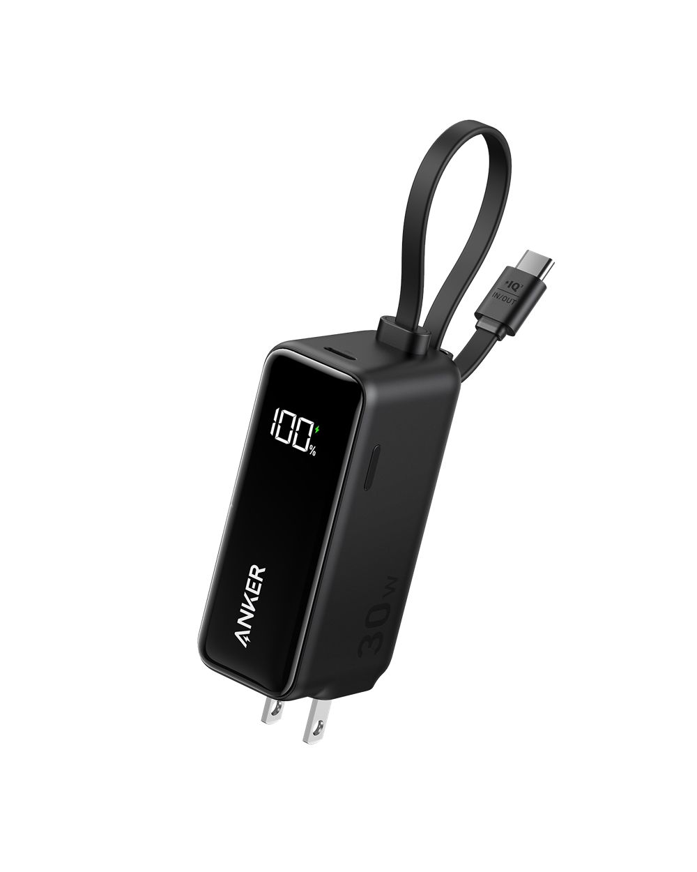 Noir Anker 3-in-1 Power Bank (30W Fusion Built-In USB-C Cable) - SHQ-7711729