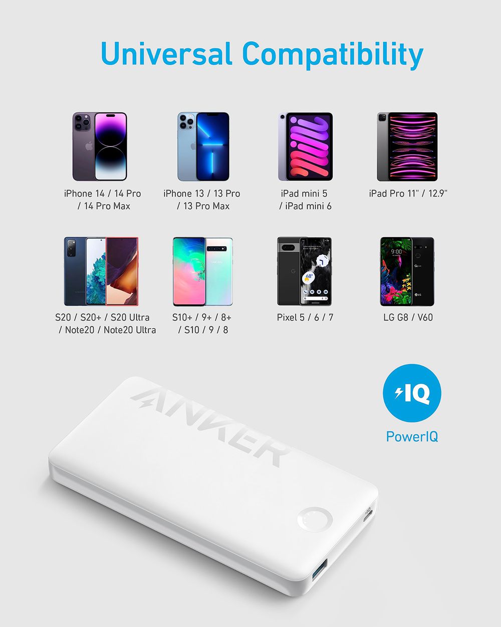 Blanche Anker 323 USB-C Power Bank (PowerCore PIQ) - KKL-0148544