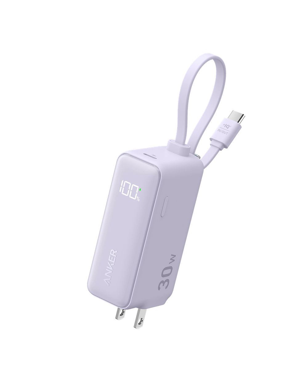 Violette Anker 3-in-1 Power Bank (30W Fusion Built-In USB-C Cable) - JYU-9525178