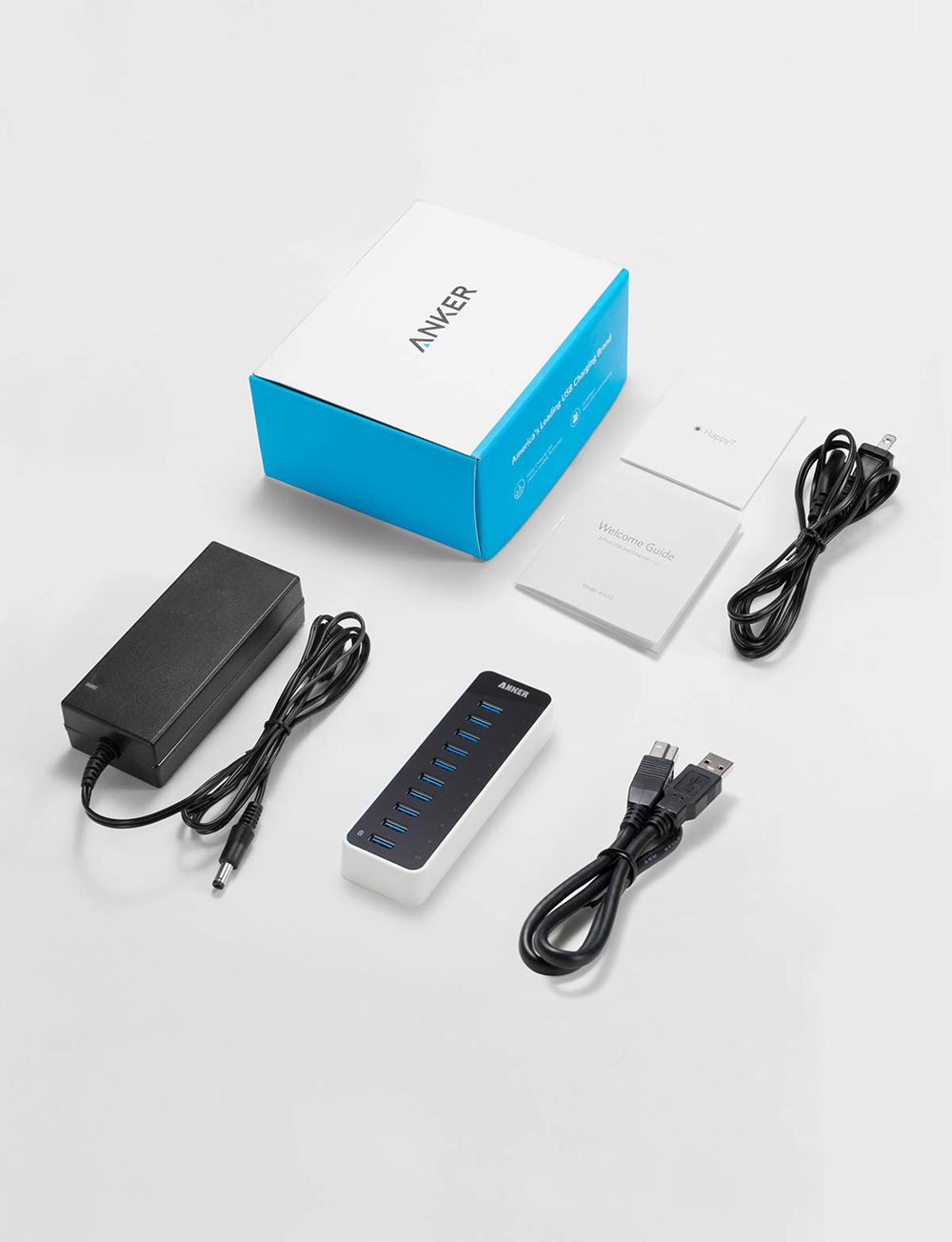 Noir Anker USB 3.0 SuperSpeed 10-Port Hub - PIE-4251737