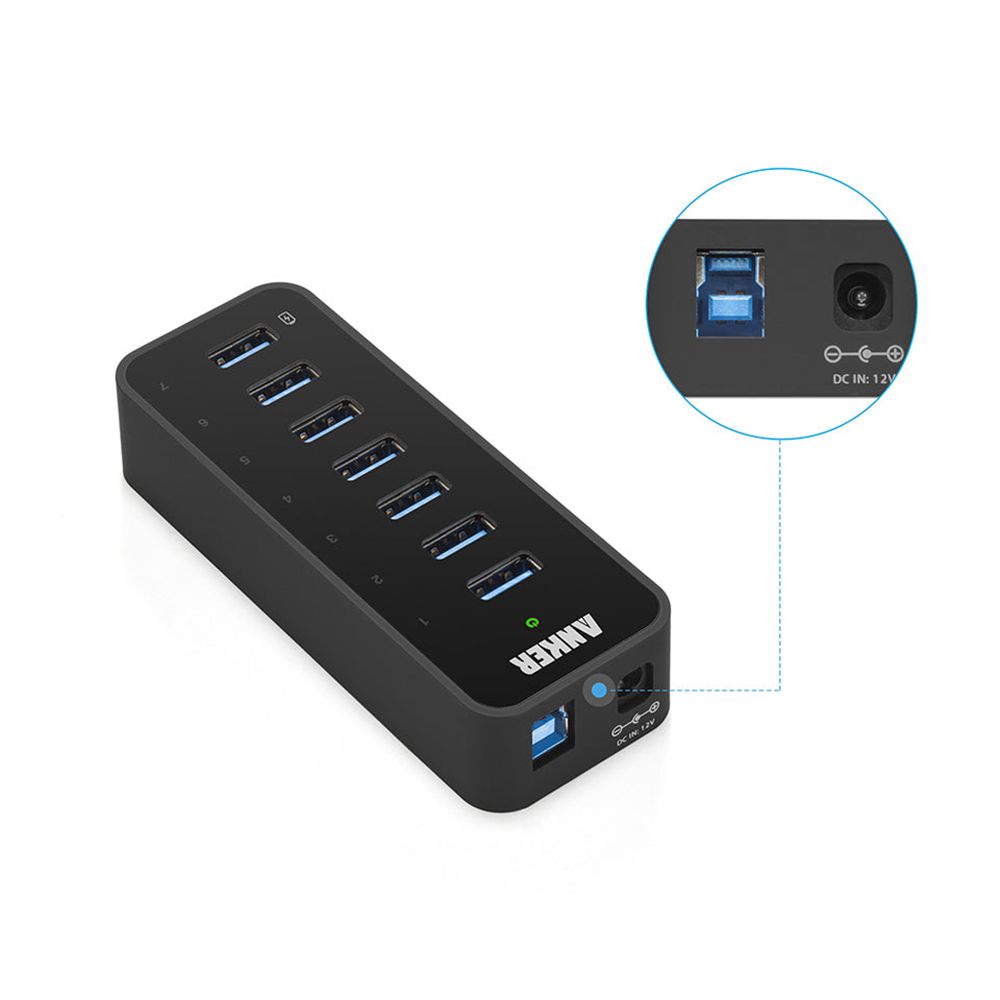 Noir Anker 7-Port USB 3.0 Hub - LPZ-0272237