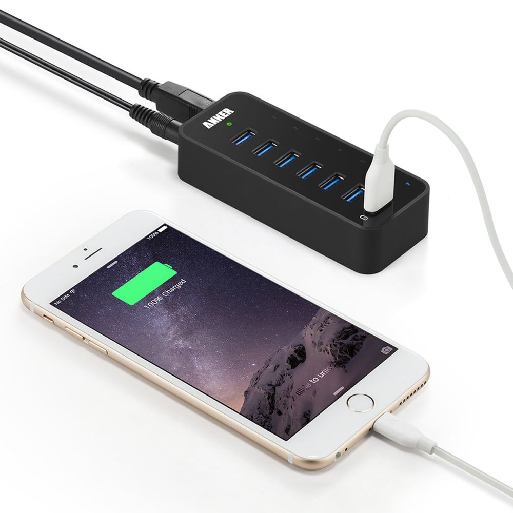 Noir Anker 7-Port USB 3.0 Hub - LPZ-0272237