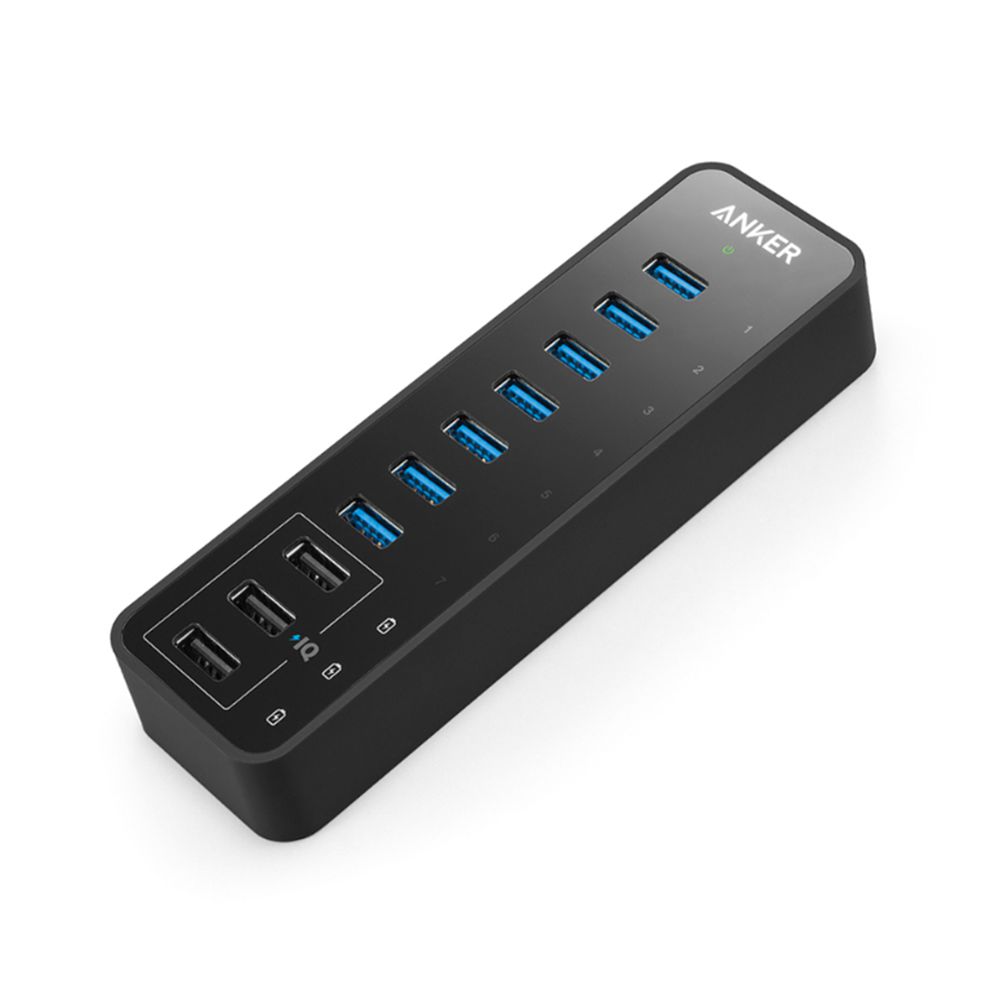 Noir Anker 60W 10-Port USB 3.0 Data Hub - JKM-7486881