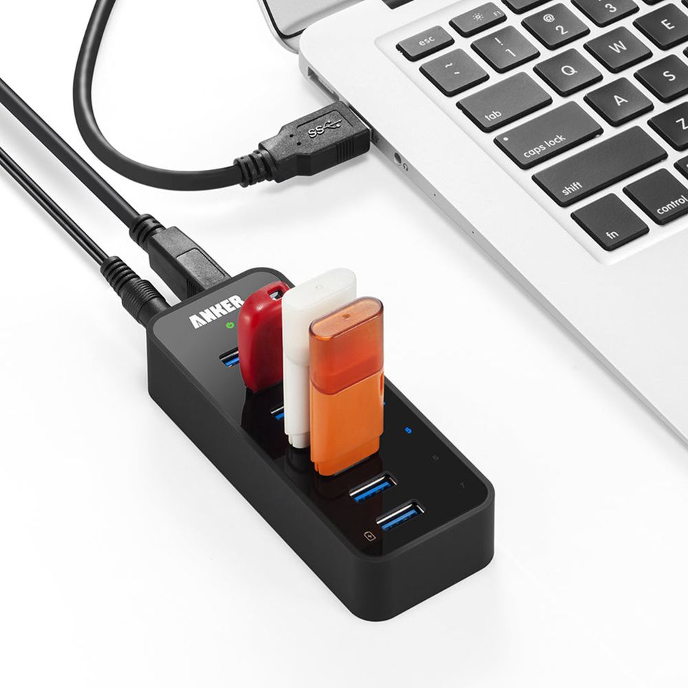 Noir Anker 7-Port USB 3.0 Hub - LPZ-0272237