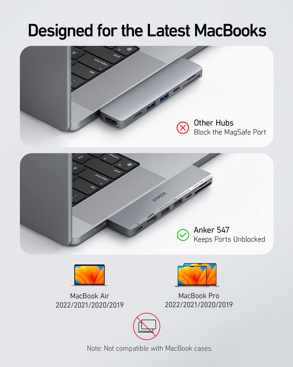 Argent Anker 547 USB-C Hub (7-in-2 for MacBook) - VZA-4528607