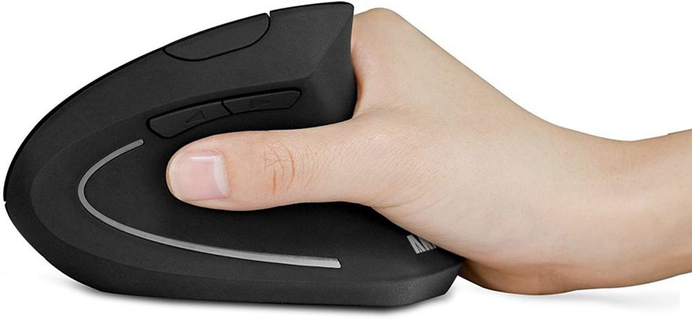 Noir Anker 2.4G Wireless Vertical Ergonomic Optical Mouse - BUJ-9850451