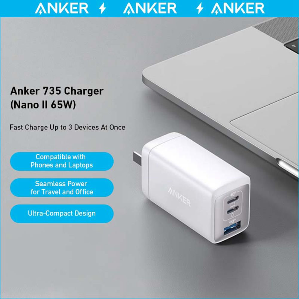 Noir Anker 735 Charger (Nano II 65W) - WRD-3789782