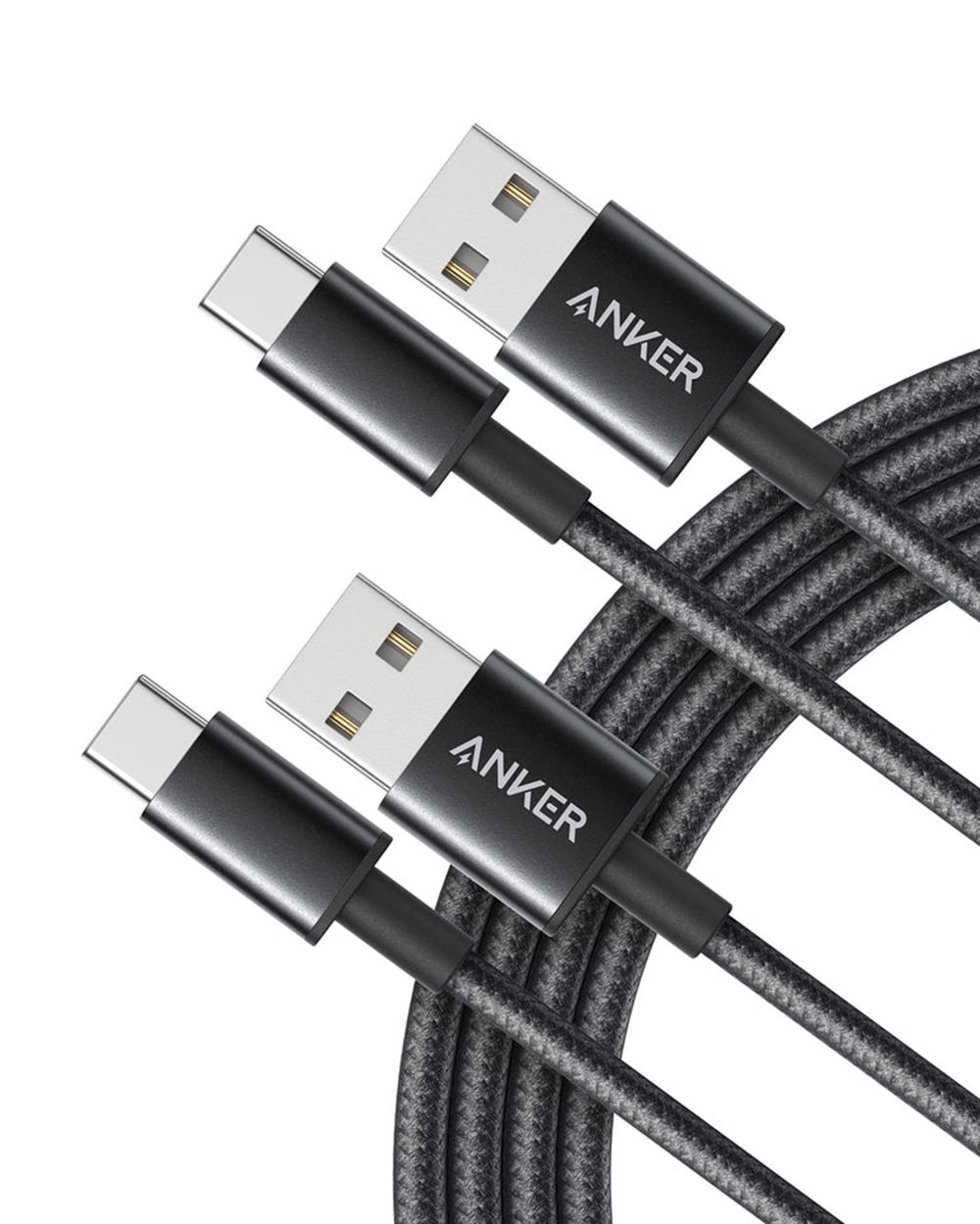 Noir Anker Premium Nylon USB-C to USB-A Cable (2-Pack) - QJK-3662478