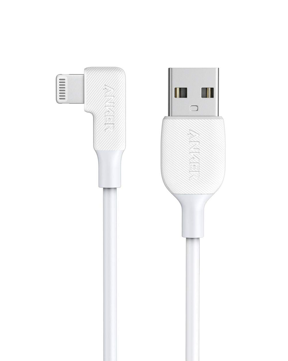 Blanche Anker USB-A to 90 Degree Lightning Cable (3 ft / 6 ft) - JTM-4999148