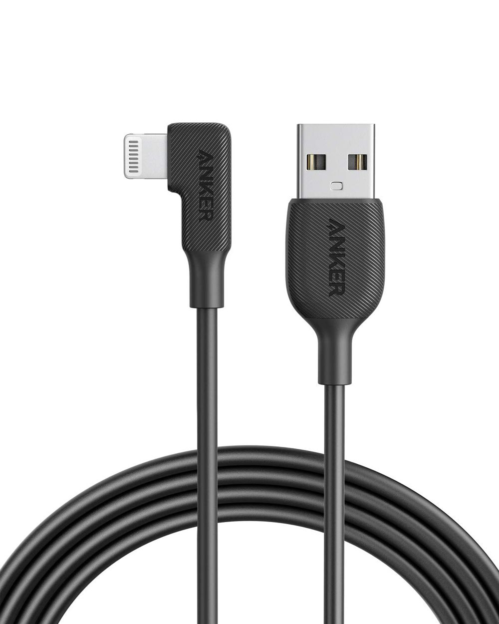 Noir Anker USB-A to 90 Degree Lightning Cable (3 ft / 6 ft) - MNG-4259597