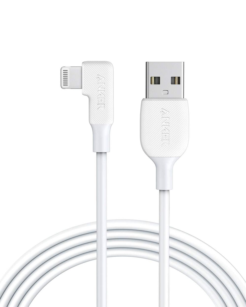 Blanche Anker USB-A to 90 Degree Lightning Cable (3 ft / 6 ft) - JTM-4999148