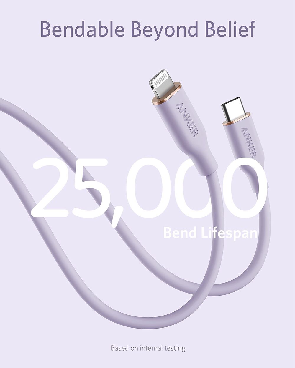 Violette Anker 641 USB-C to Lightning Cable (Flow Silicone) - ZEC-5602175