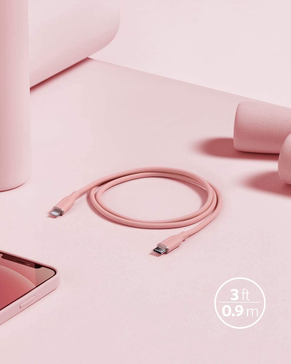 Rose Anker 641 USB-C to Lightning Cable (Flow Silicone) - OKR-0284752