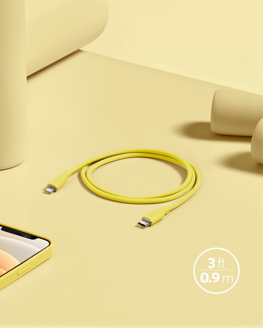 Jaune Anker 641 USB-C to Lightning Cable (Flow Silicone) - URP-6702522