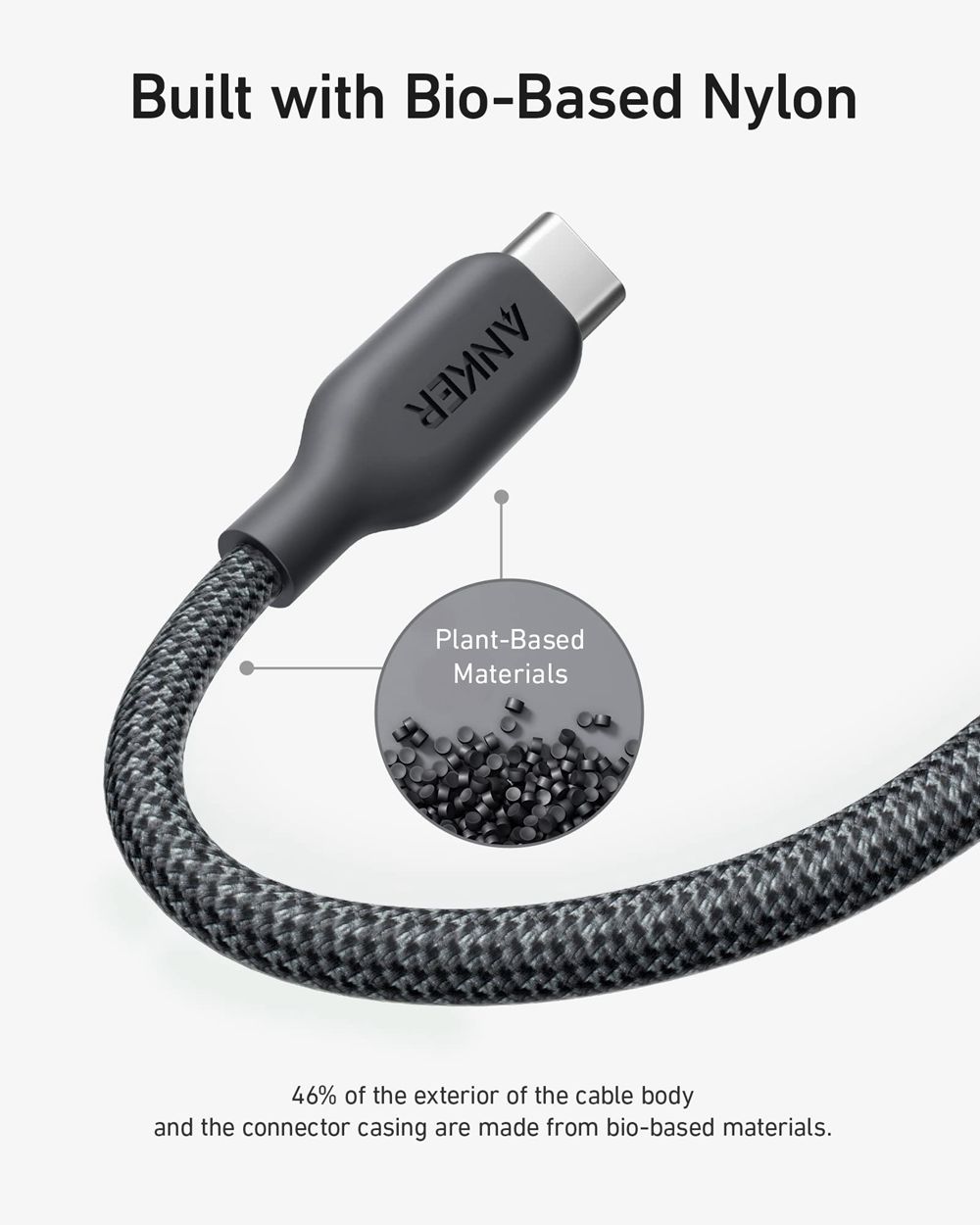 Noir Anker 541 USB-C to Lightning Cable (Bio-Nylon) - SWL-3793212