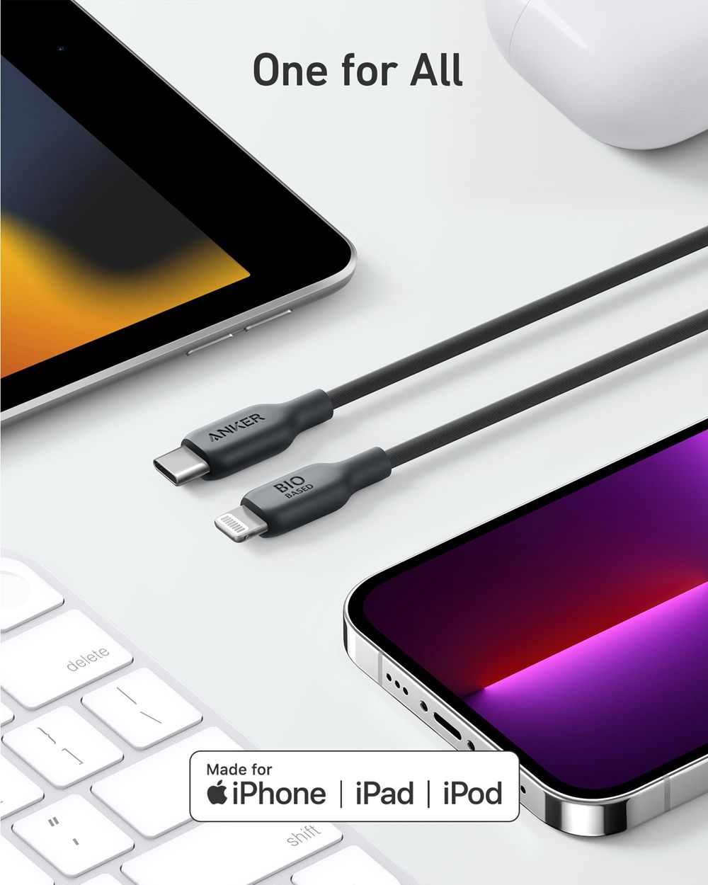 Violette Anker 541 USB-C to Lightning Cable (Bio-TPU) - BNW-6227820