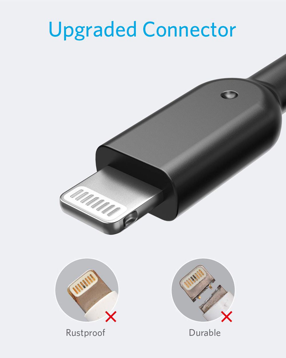 Noir Anker 321 USB-A to Lightning Cable - AWC-2570430