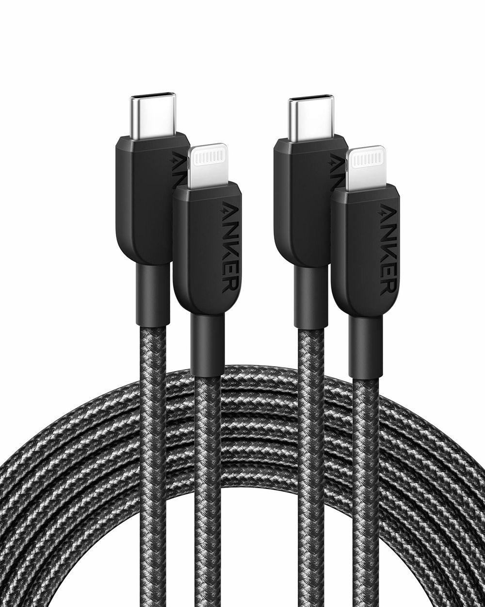 Noir Anker 310 USB-C to Lightning Cable (10 ft / 2-Pack) - PAD-4925697