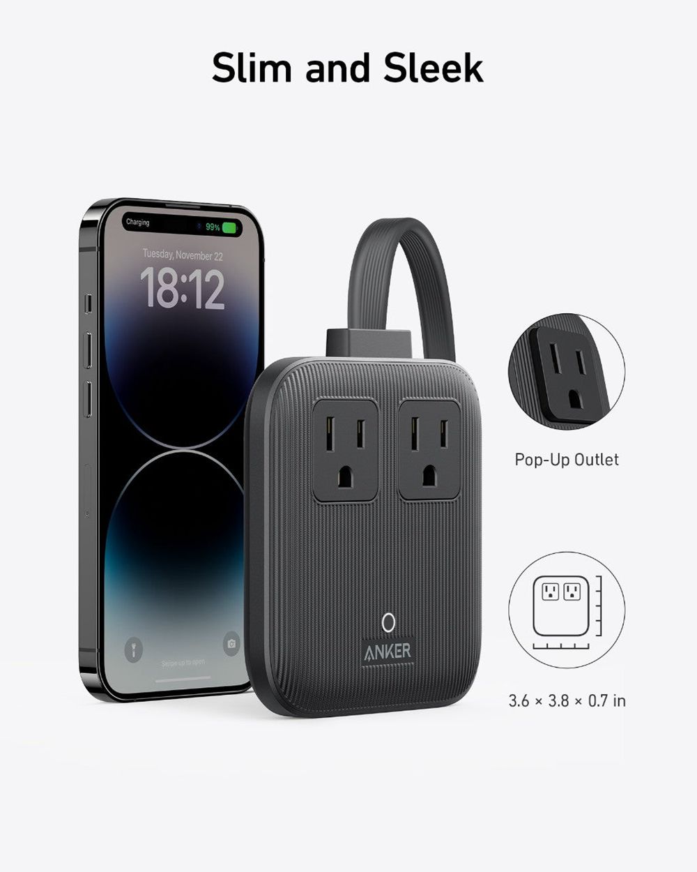 Noir Anker Nano Charging Station (6-in-1 67W) - QAW-9393839