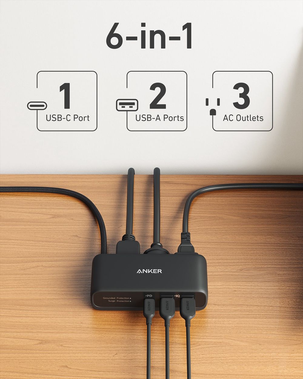 Noir Anker 521 Power Strip - BEH-5743955