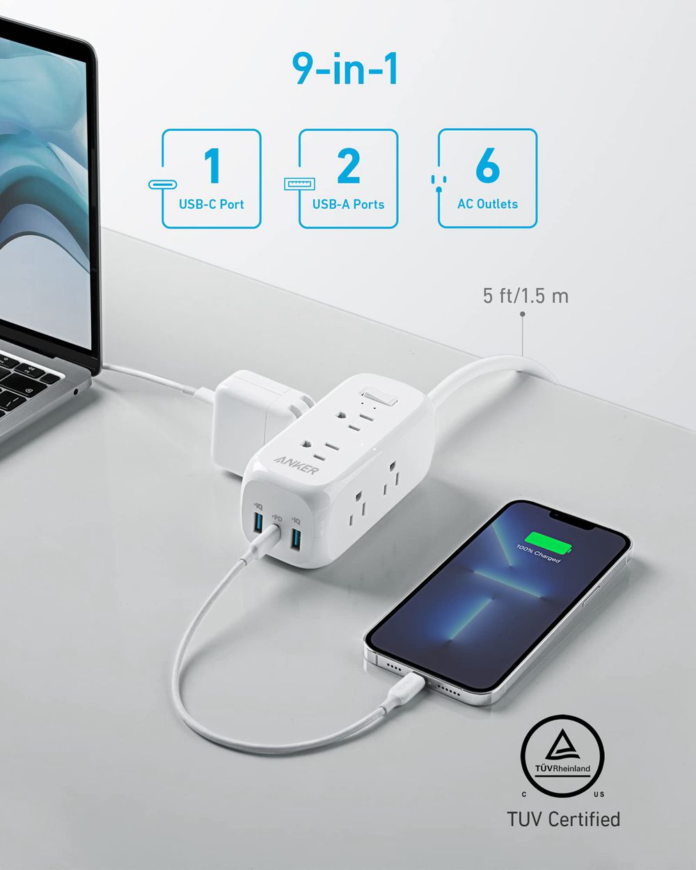 Blanche Anker 332 USB Power Strip - RRI-4641518