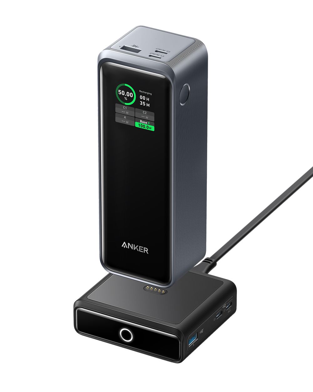 Noir Anker Prime 27650mAh Power Bank (250W) and 100W Charging Base - KLG-7729288