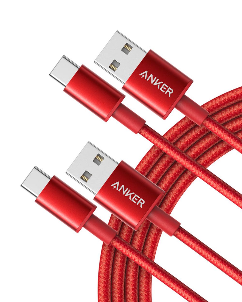 Rouge Anker Premium Nylon USB-C to USB-A Cable (2-Pack) - ZYM-4872808