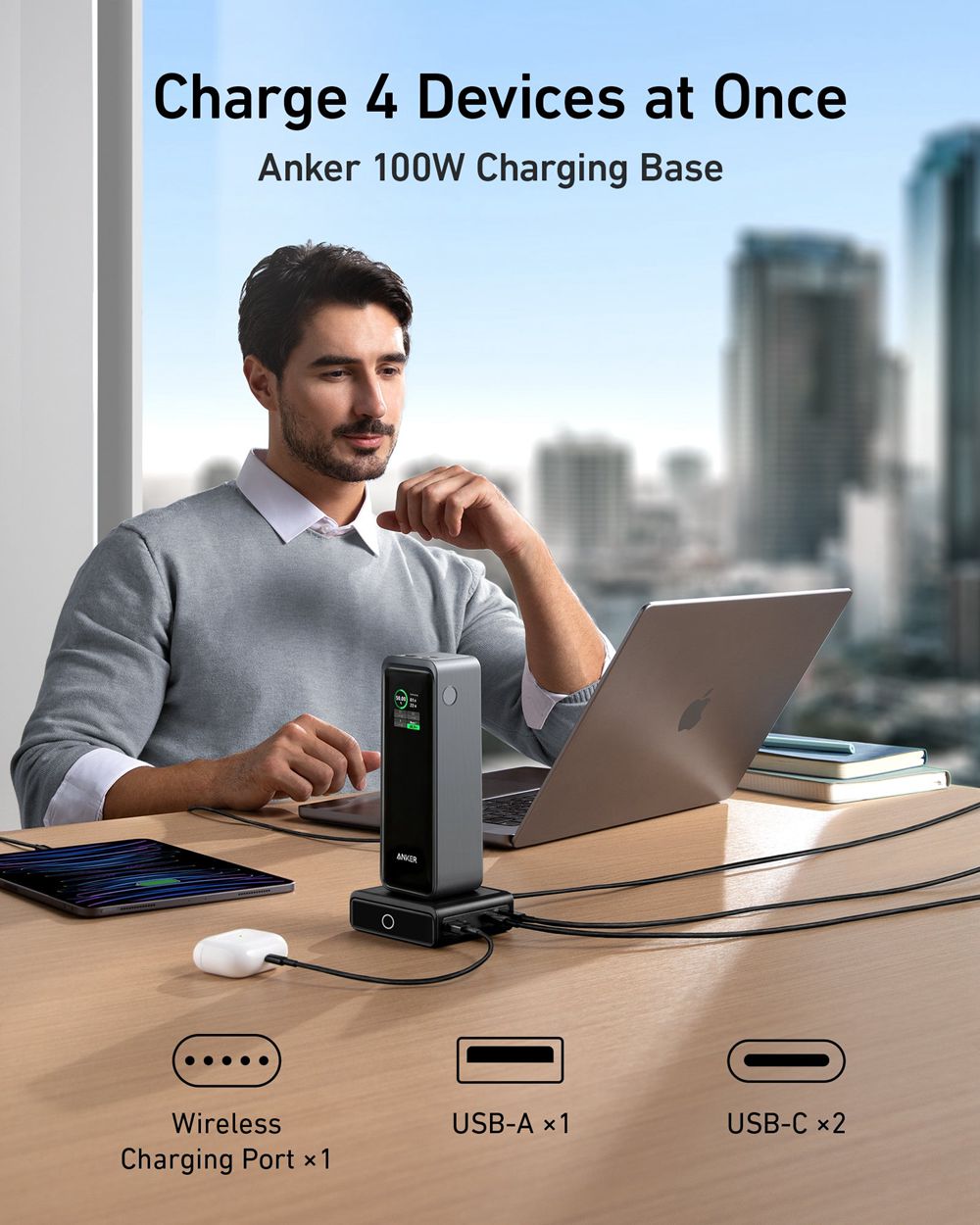 Noir Anker Prime 27650mAh Power Bank (250W) and 100W Charging Base - KLG-7729288